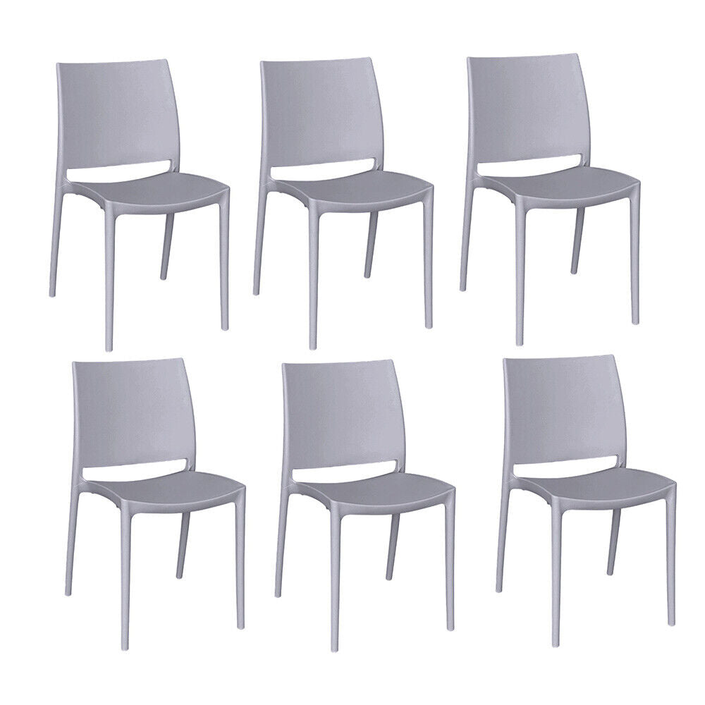 Sedia sala da pranzo set altea in plastica grigio chiaro modello confort x 6