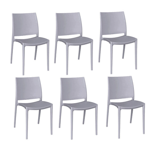 Sedia sala da pranzo set altea in plastica grigio chiaro modello confort x 6