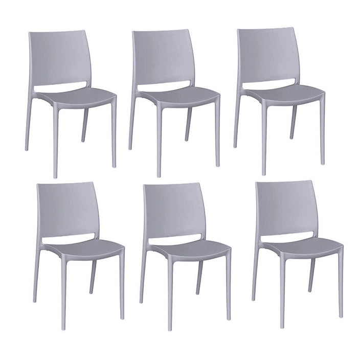 Sedia sala da pranzo set altea in plastica grigio chiaro modello confort x 6