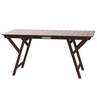 Tavolo tavolino pieghevole in legno noce scuro 140 x 70 cm richiudibile