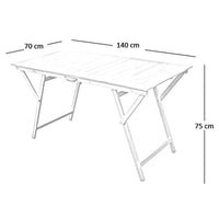 Tavolo tavolino pieghevole in legno noce scuro 140 x 70 cm richiudibile