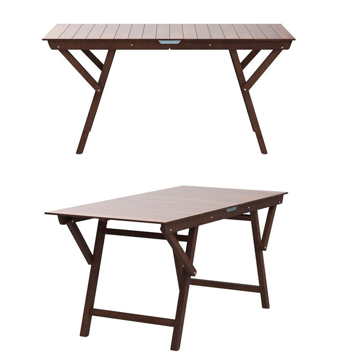 Tavolo tavolino pieghevole in legno noce scuro 140 x 70 cm richiudibile