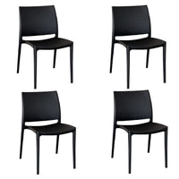 Sedia sala da pranzo set  altea in plastica nero modello confort x 4
