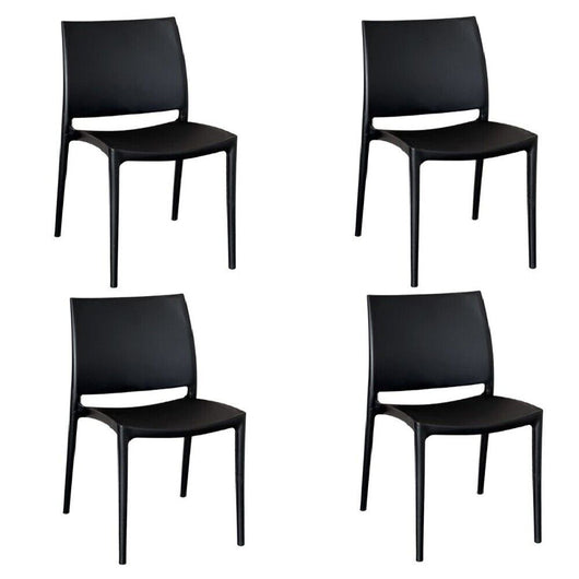 Sedia sala da pranzo set  altea in plastica nero modello confort x 4