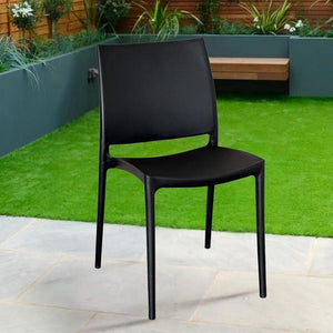 Sedia sala da pranzo set  altea in plastica nero modello confort x 4