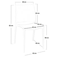 Sedia sala da pranzo set  altea in plastica nero modello confort x 4