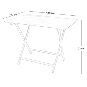 Tavolino picnic grigio in legno da cm 100 x 60
