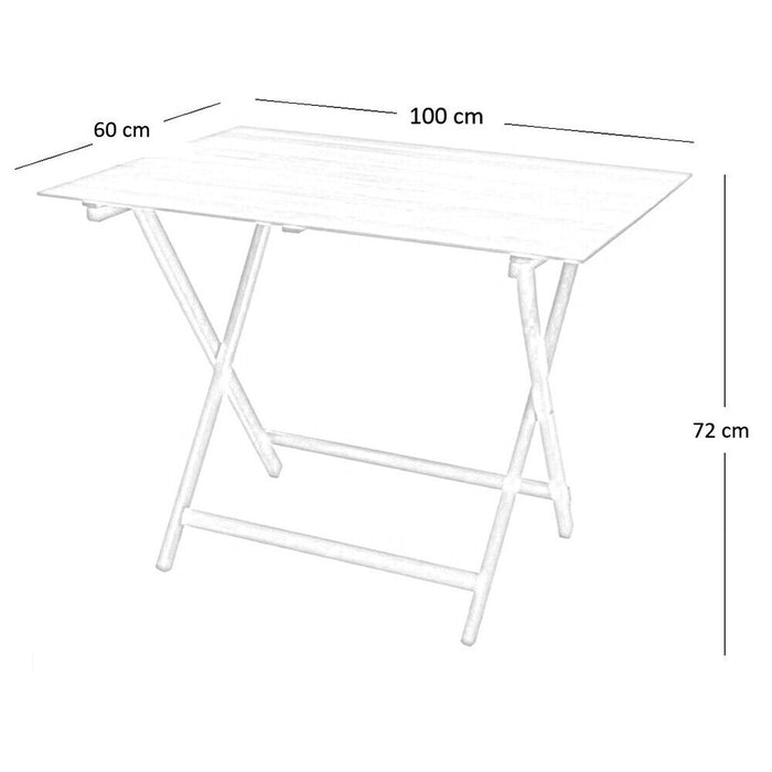 Tavolino picnic grigio in legno da cm 100 x 60