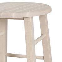 Sgabello di legno con seduta rotonda h 47 cm grezzo da verniciare gamba dritti