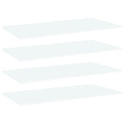 Ripiani per Libreria 4pz Bianchi 80x20x1,5 cm Legno Multistrato 805298