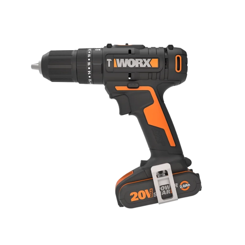 Kit trapano avvitatore a percussione WX370.9 e avvitatore a impulsi WX291.9 20V con batterie e caricabatterie per foratura e avvitatura - Worx