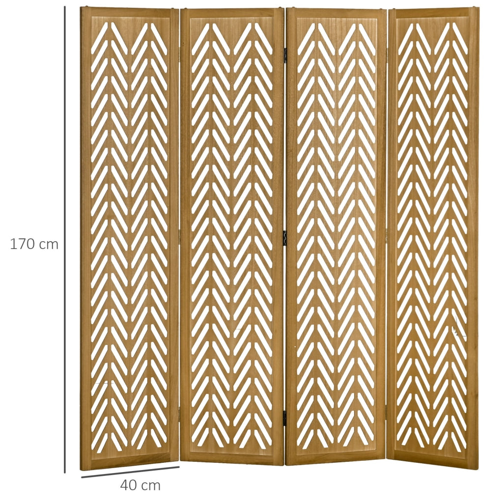 Paravento separatore legno naturale 4 pannelli ¨C Xylo ¨C 160x170 cm