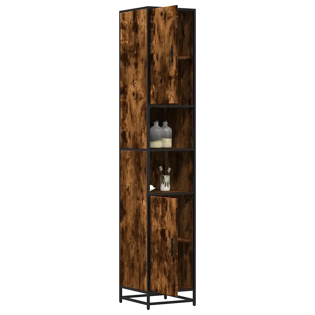 Mobile da Bagno Fumo 35x37,5x188,5 cm in Truciolato e Metallo 3300882