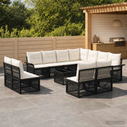 Set Divano da Giardino 12 pz Nero polyrattan 3434866