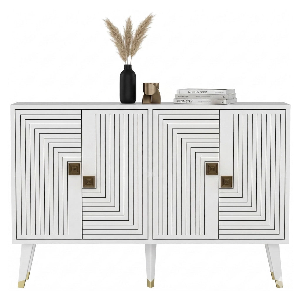 Madia Thiene, Credenza 2 Ripiani, 120x30x80h cm Bianco