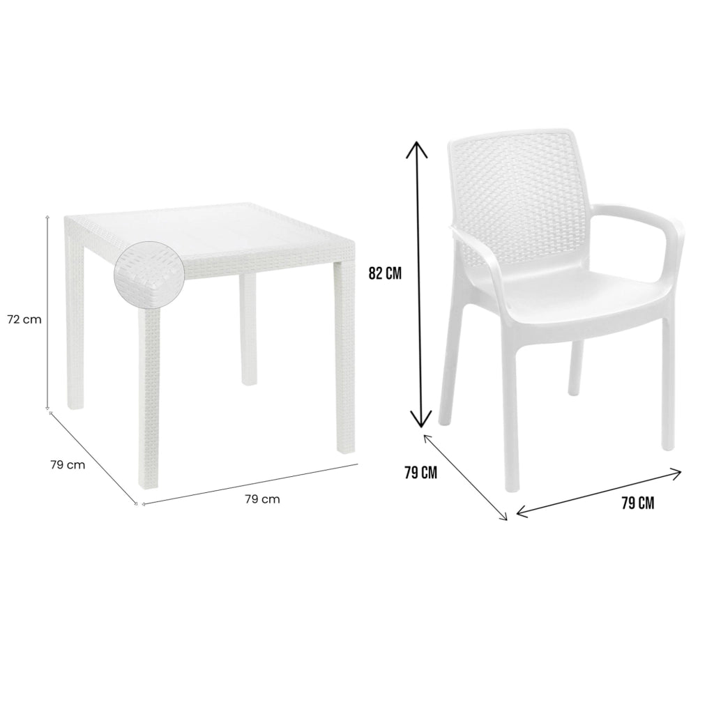 Salottino Outdoor Matali, set Salotto da Esterno 2 Posti Made in Italy, Bianco