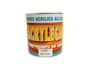 Vernice acrilica impregnante Acrylegno 402 Teak 750ml legno esterno interno