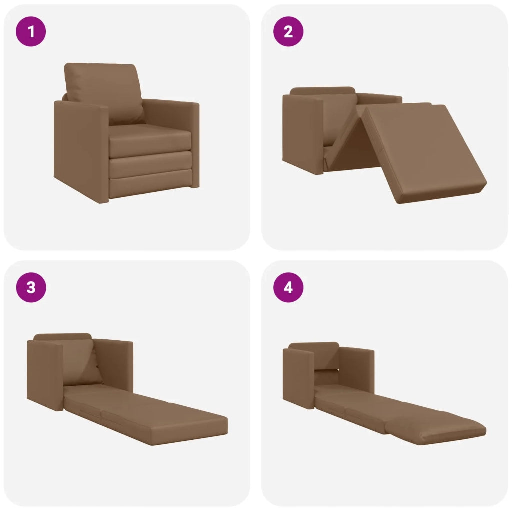 Divano letto 60cm Cappuccino Pelle Artificiale 4106634