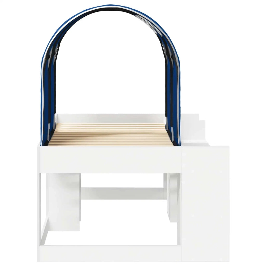 Letto con Tunnel 3 pz Bianco e Blu Legno ingegnerizzato 3423499