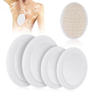 Set di accessori per spazzola a pelo per 5 persone, accessori per la doccia con 2 grandi e 2 piccole testine in EVA + asciugamano in cotone e lino, semplice da sostituire per la pulizia profonda e la massaggio (senza manico)