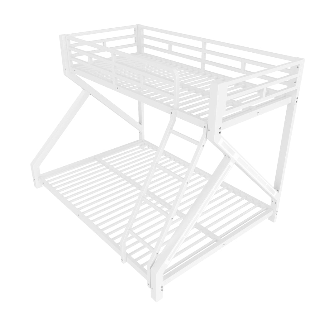 Letto a Castello 90 x 200 cm e 140 x 200 cm; con LED; in Metallo; Bianco