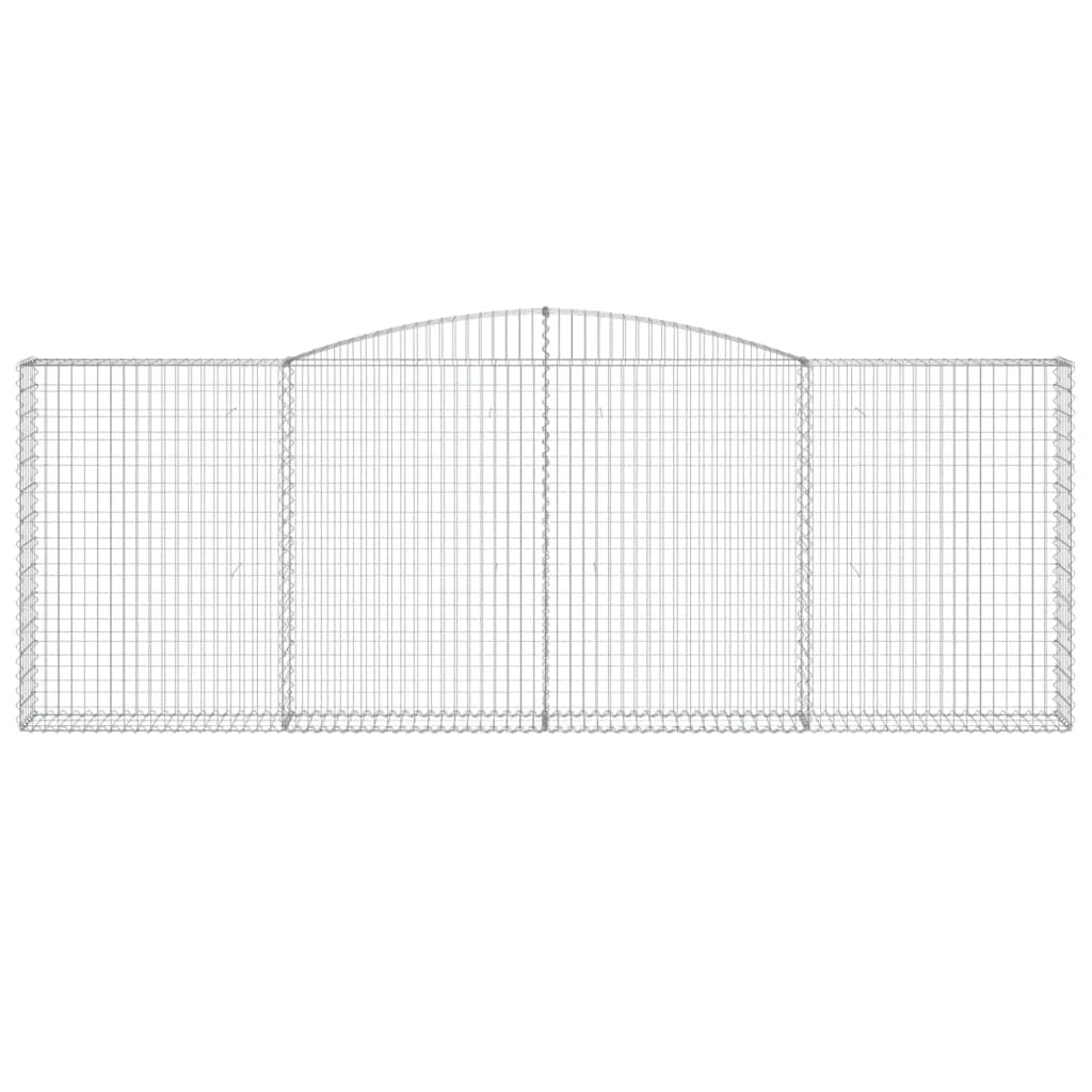 Gabbione recinto a gabbia muro di contenimento ad arco 400 x 30 x 140/160 cm ferro zincato argento 02_0040072