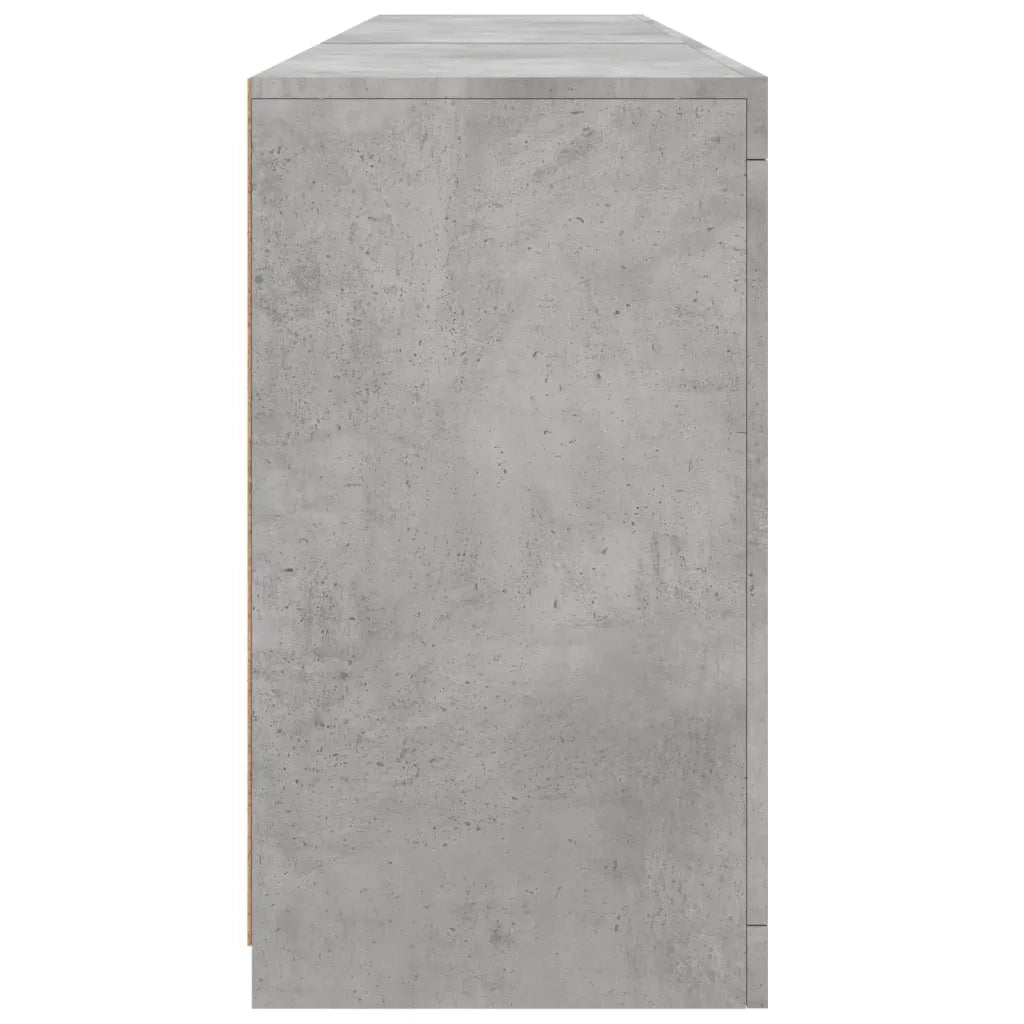 Credenza | Madia | Buffet da pranzo | Armadio da pranzo con Luci LED Grigio Cemento 181,5x37x67 cm