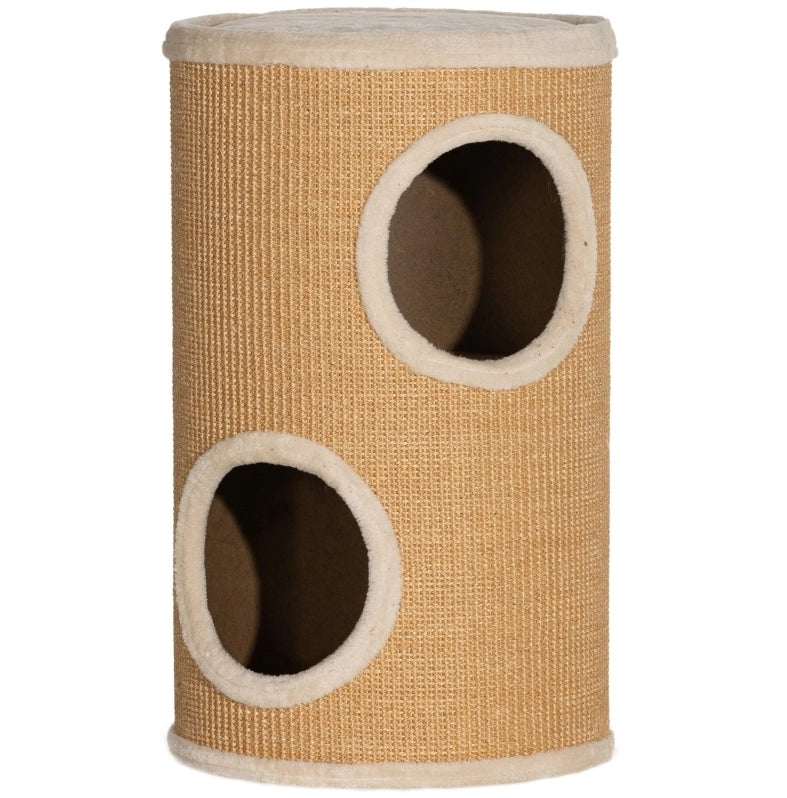 Tiragraffi a torre per gatti in peluche e sisal Ø35x60 cm
