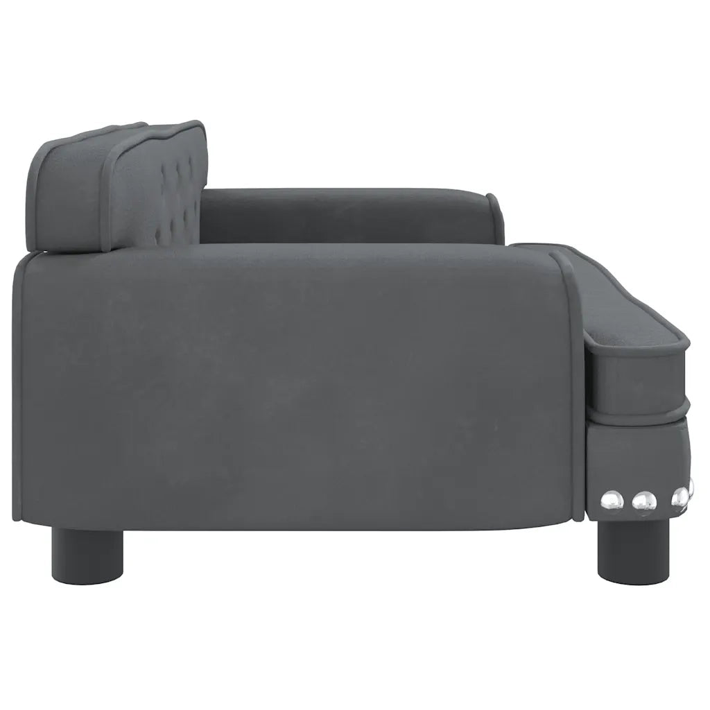Divano per Bambini Grigio Scuro 70x45x30 cm in Velluto 3196295