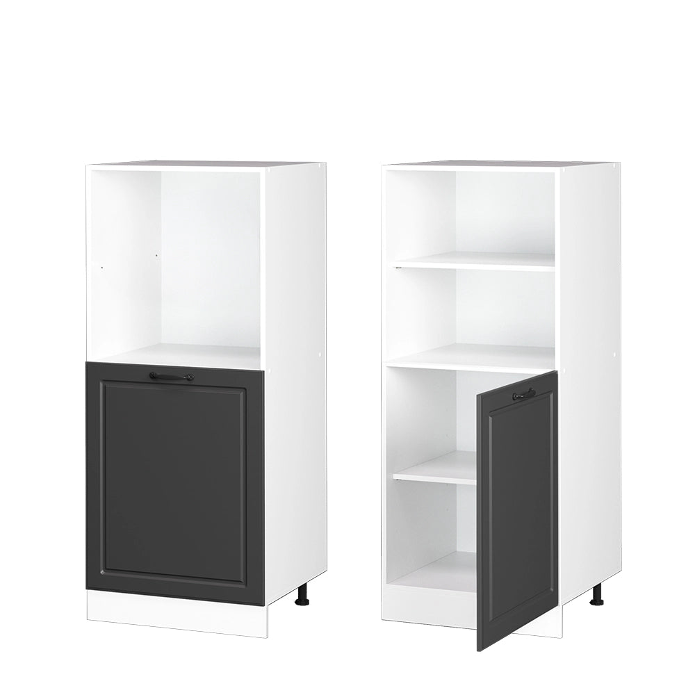 Mobile per forno da incasso R-Line Antracite rustico/Bianco 60 cm Vicco
