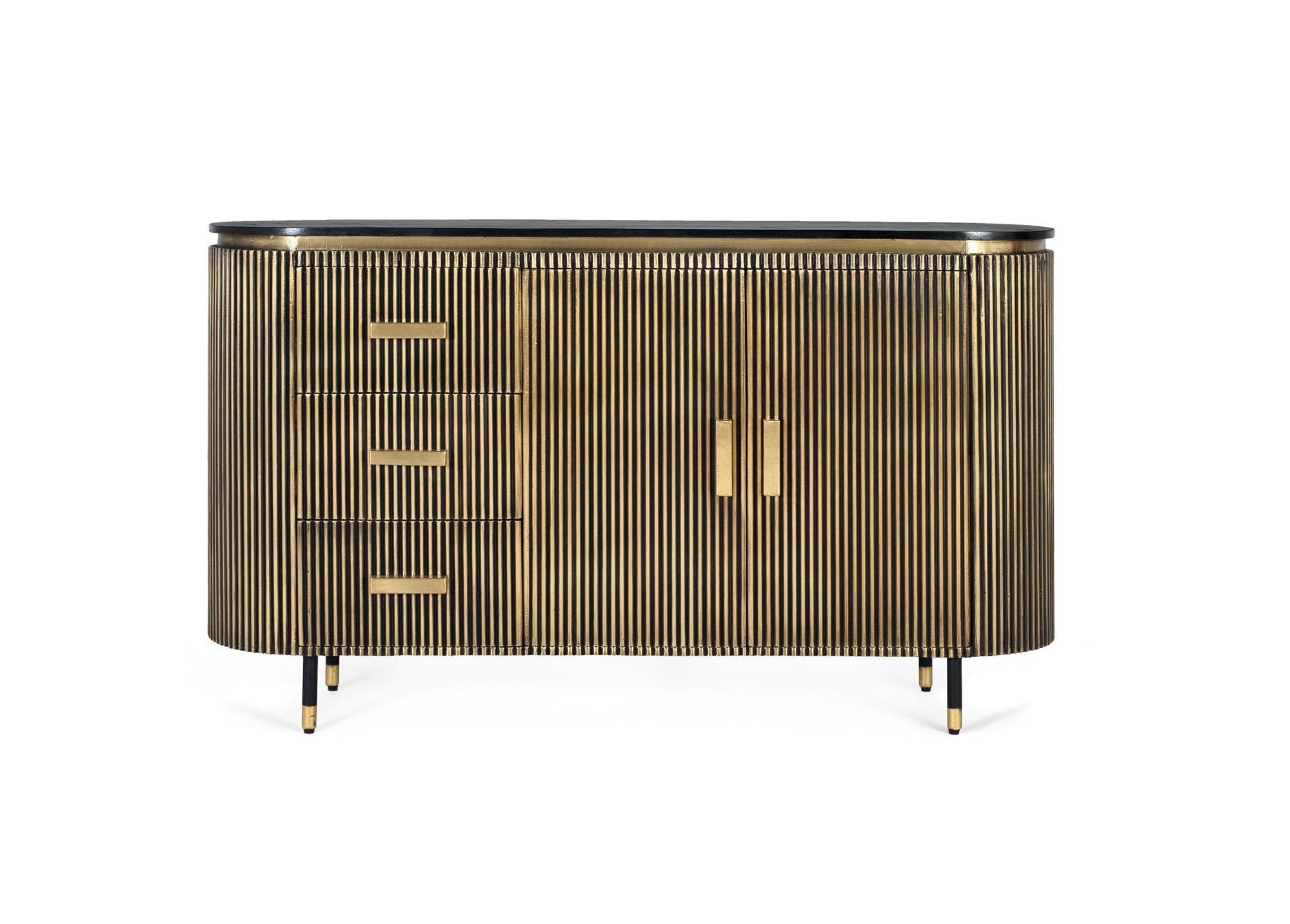 Credenza in legno di mango e bronzo 150 cm