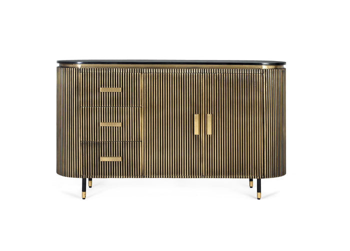 Credenza in legno di mango e bronzo 150 cm
