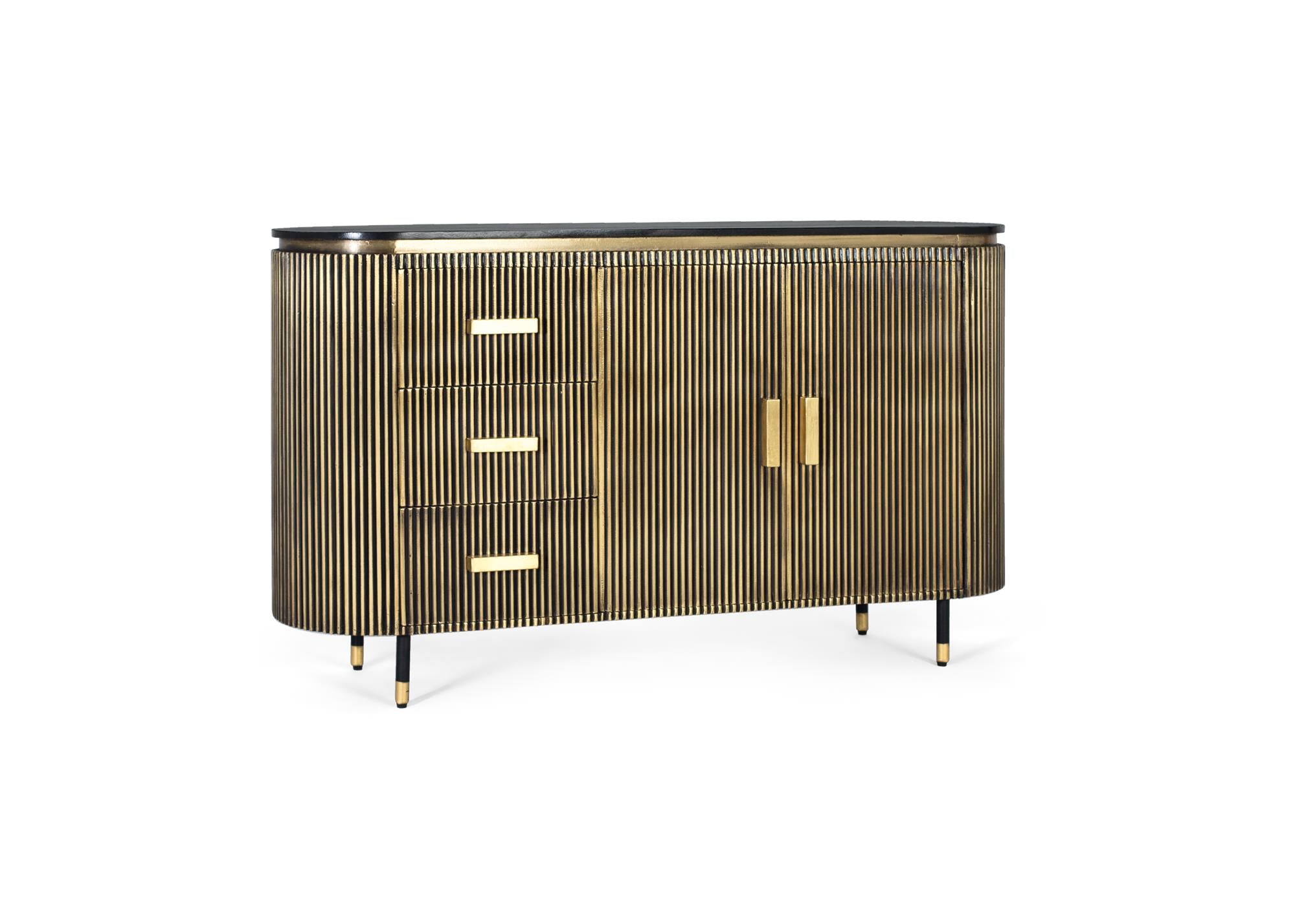 Credenza in legno di mango e bronzo 150 cm