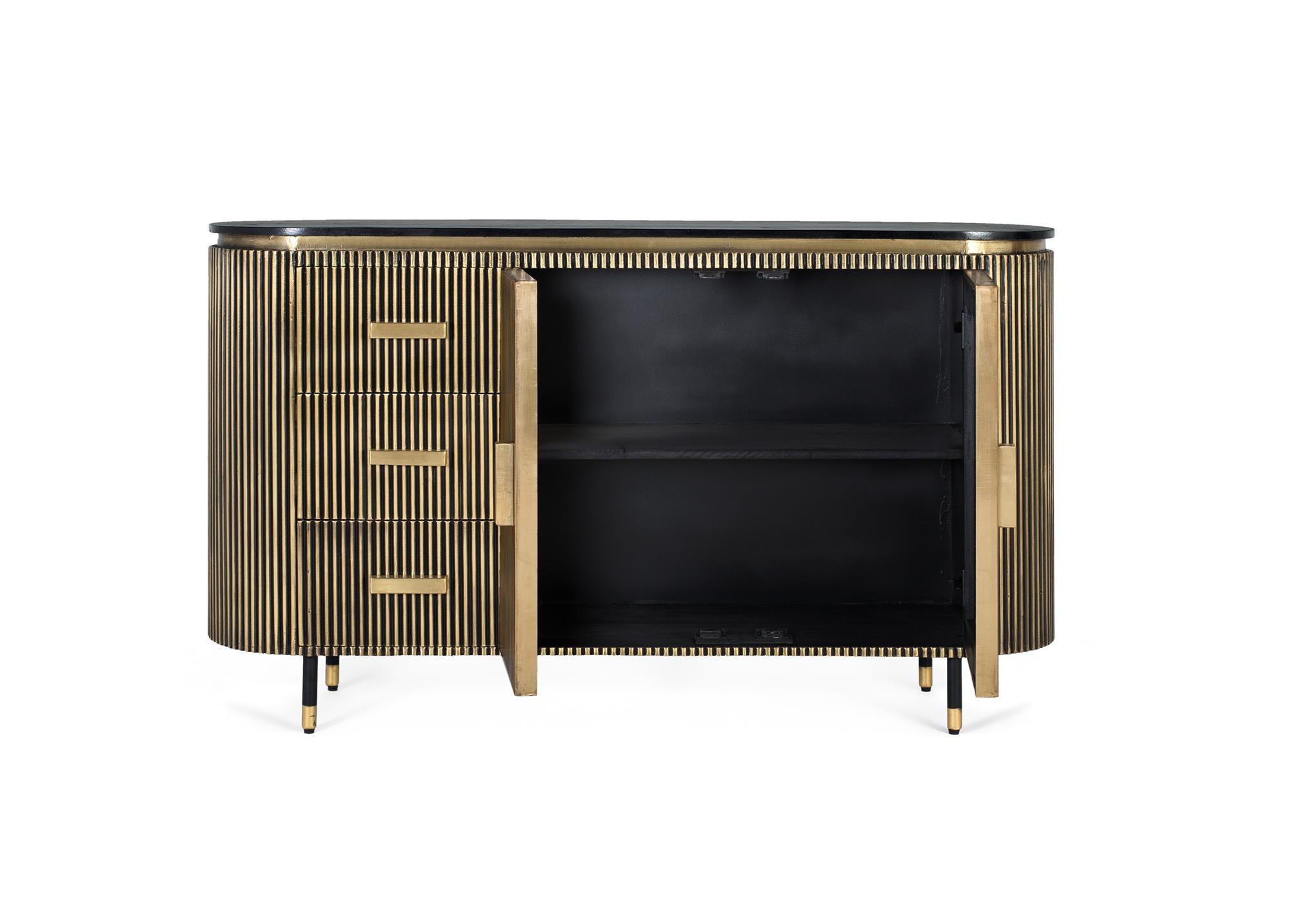 Credenza in legno di mango e bronzo 150 cm