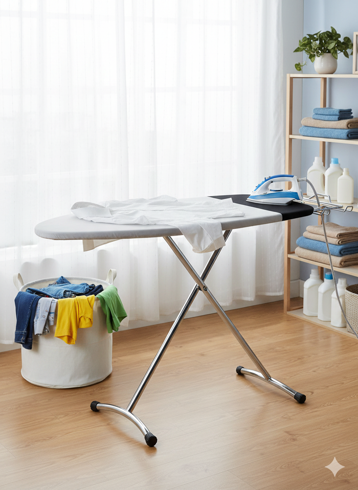 Asse da Stiro Elegant 125x46cm Salvaspazio Area Ignifuga con Copriasse In Acciaio