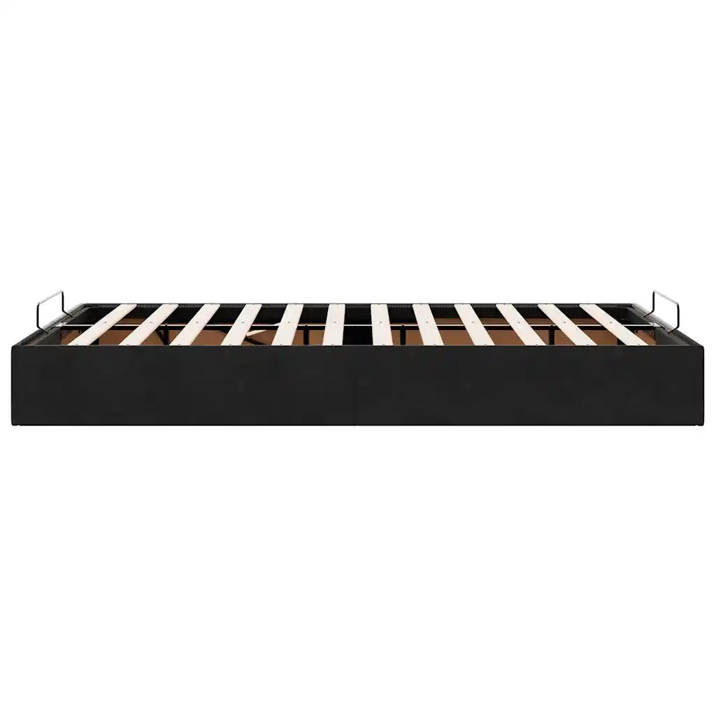 Struttura Letto Pouf Senza Materasso Nero 120x200 cm Velluto 3310957