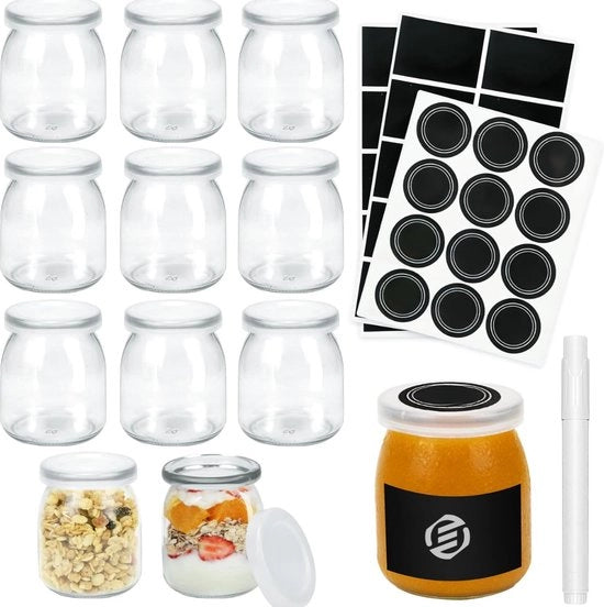 Set di Overnight Oats in Bicchiere di Mason - Muesli - Bicchieri per Colazione - Avena - Kit - Da non perdere per la tua colazione