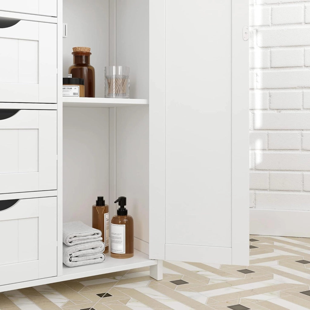 Mobiletto da bagno VALORA con cassettiera bianca LHC41W