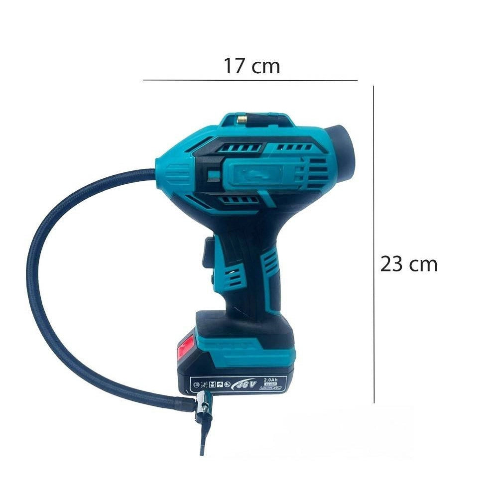 Trade Shop - Compressore Aria Portatile Doppia Batteria Litio 36 V Digitale Ruote Auto Moto -