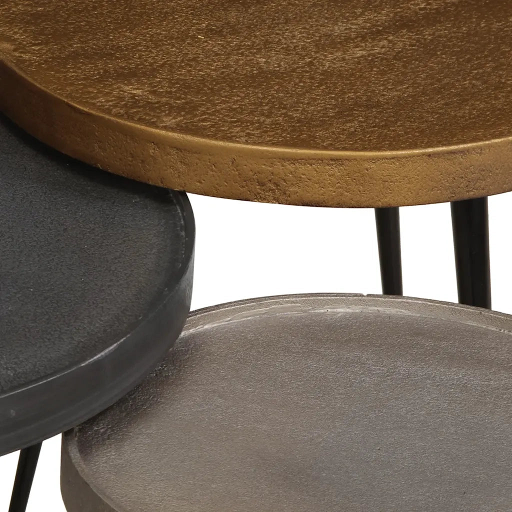Tavolini da Salotto 3 pz Multicolorein Legno Multistrato