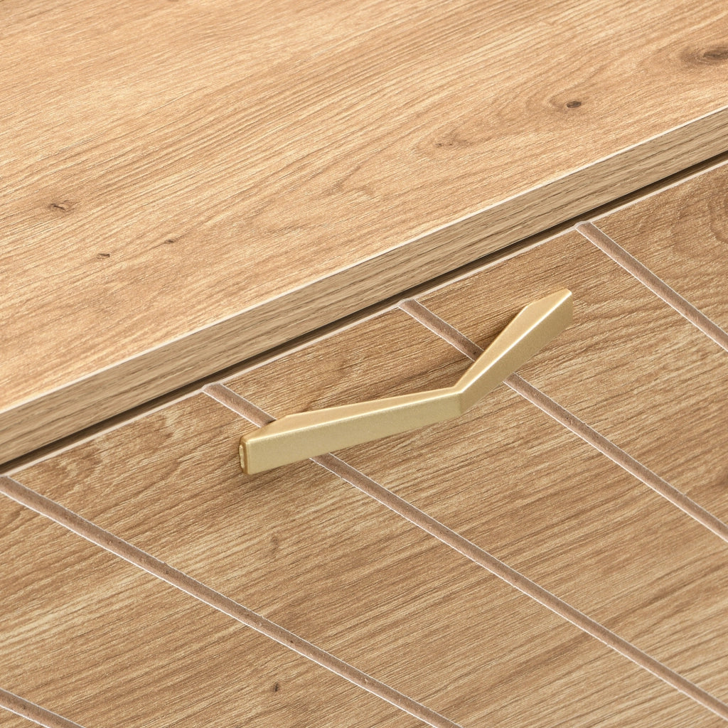 Scarpiera con apertura a ribalta in MDF effetto legno; 108;5 × 24 × 100 cm