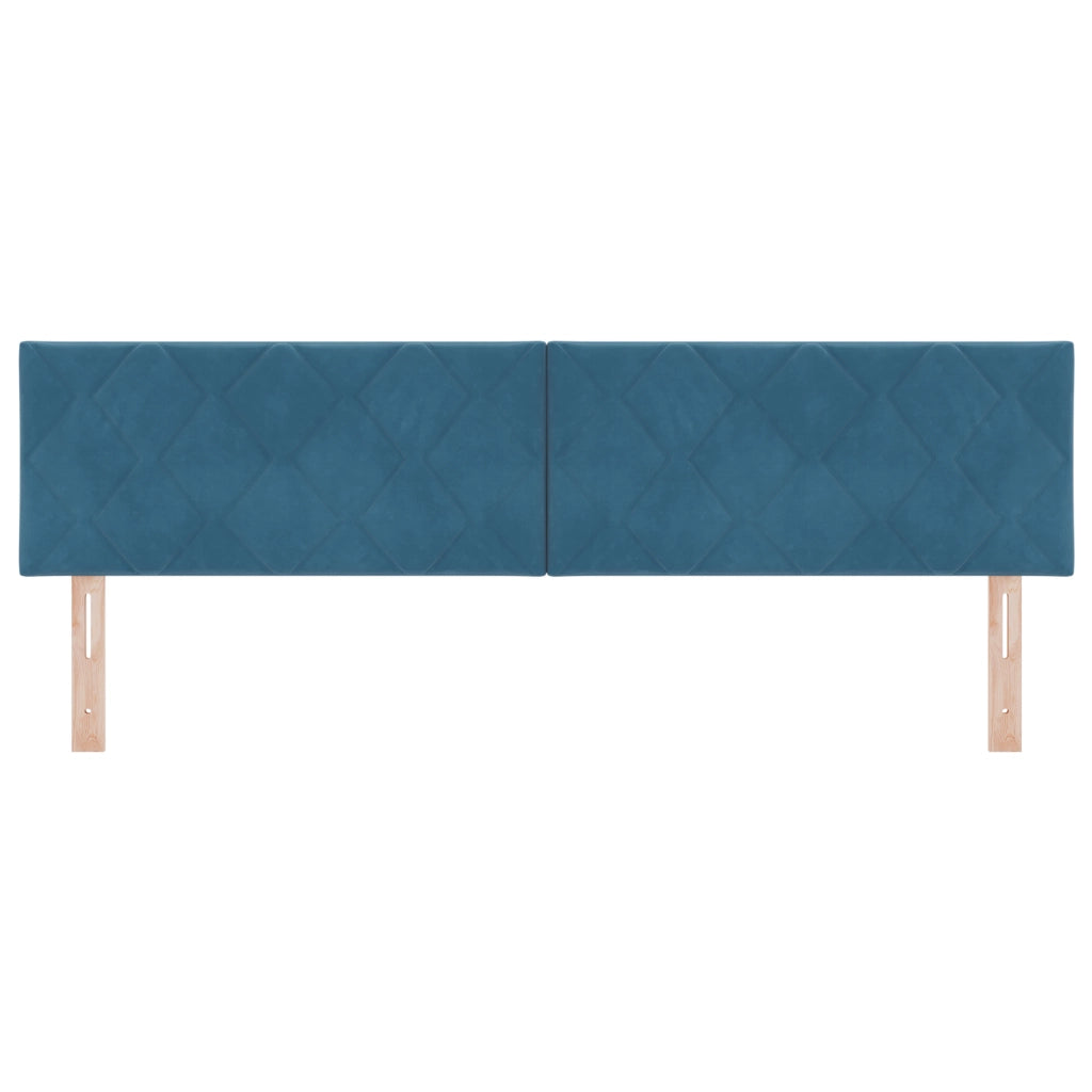 Testata LED Design a Blocchi di Diamante Blu Scuro 180 cm Velluto