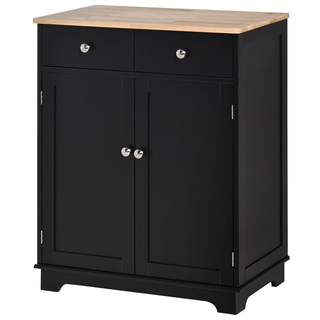 Mobile contenitore con ante e cassetti ¨C Xylo ¨C Nero e legno naturale 68x40x85cm