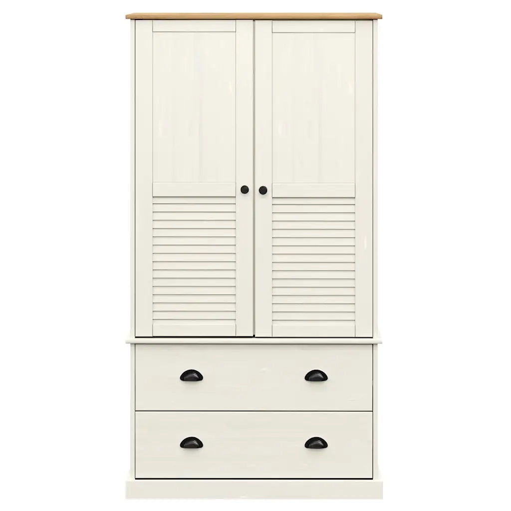 Armadio VIGO 90x55x170 cm in Legno Massello di Pino Bianco