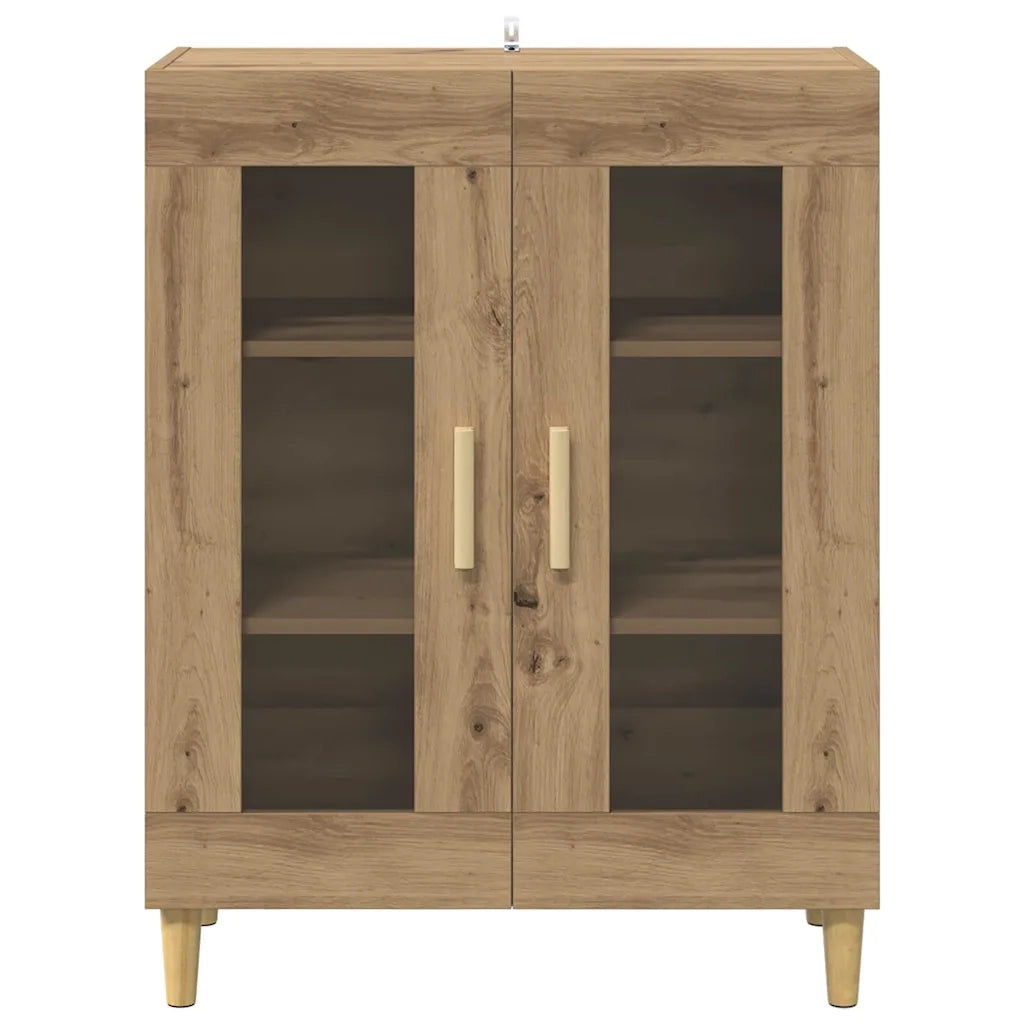 Credenza | Madia | Buffet da pranzo | Armadio da pranzo Rovere artigianale 69,5 x 34 x 90 cm Legno multistrato