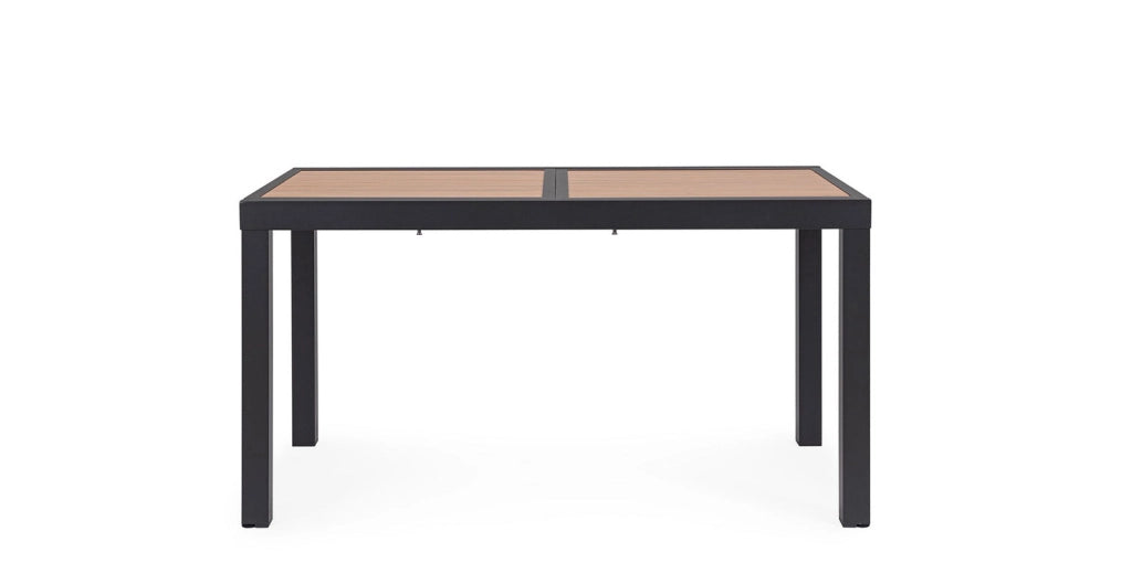 Tavolo Allungabile da Esterno 140-210x77x75h cm in Alluminio e Polywood Hilija Naturale e Antracite