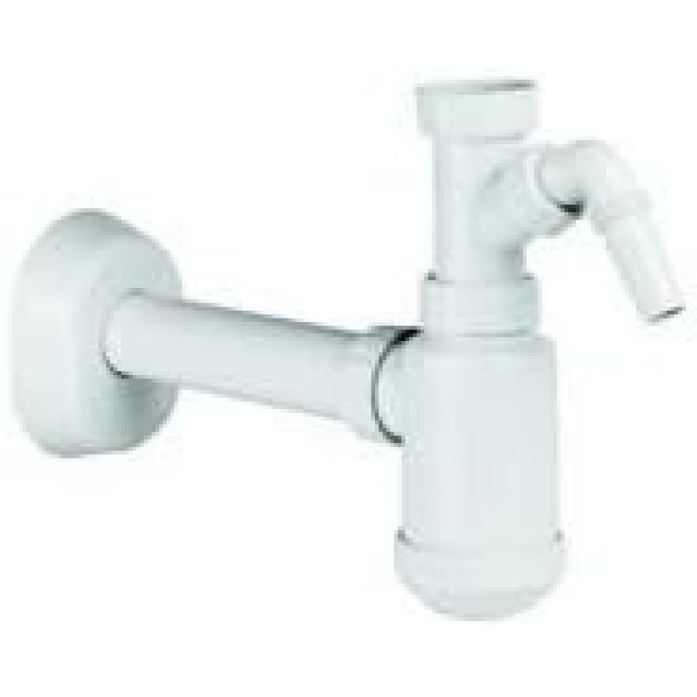 Sifone a bottiglia senza piletta con canotto e rosetta 1-1/2x32