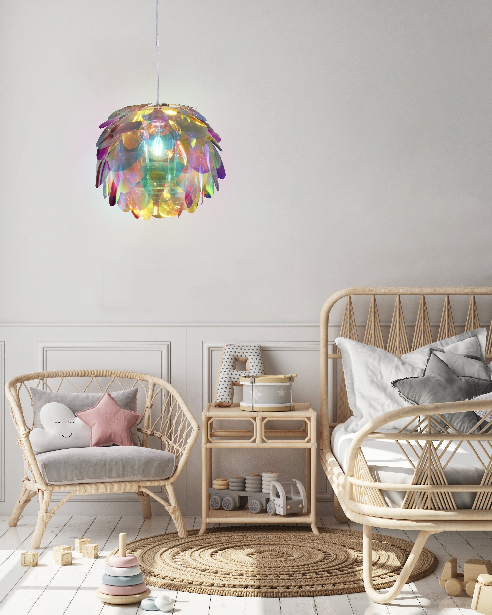 Lampada a Sospensione da Interno  E27 in Metallo Cromo