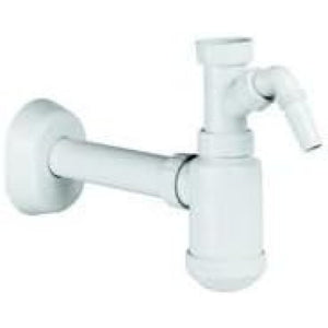 Sifone a bottiglia senza piletta con canotto e rosetta 1-1/2x32