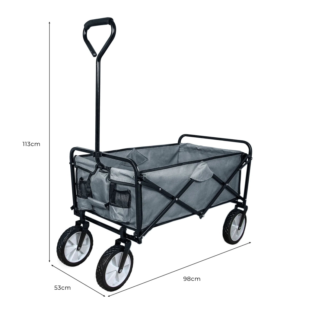 Carrello Pieghevole Fuoristrada 70kg Ruote 360° Acciaio Grigio